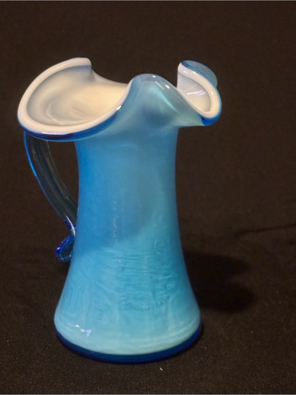 Small Blue Glass Pitcher - Picture 13 of 13